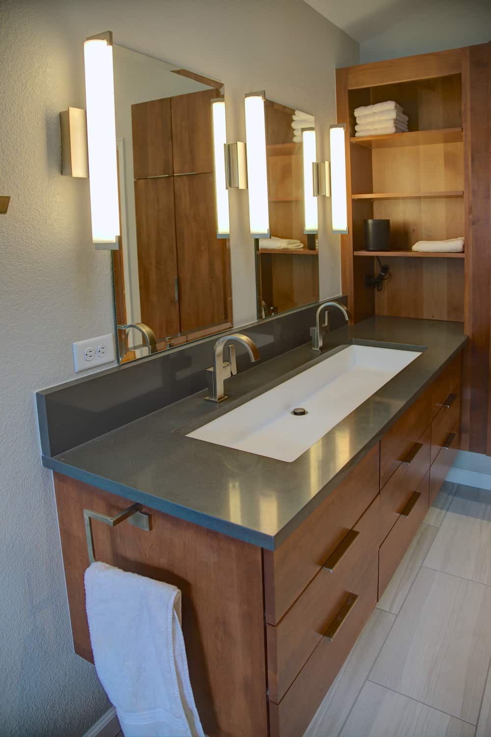 Niwot Master Bathroom Remodel - Melton Design Build - Trough Sink